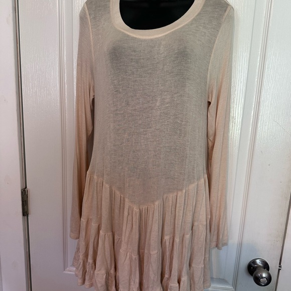 Altar'd State Pink Gold Long Sleeve A-Line Dress - Picture 1 of 2